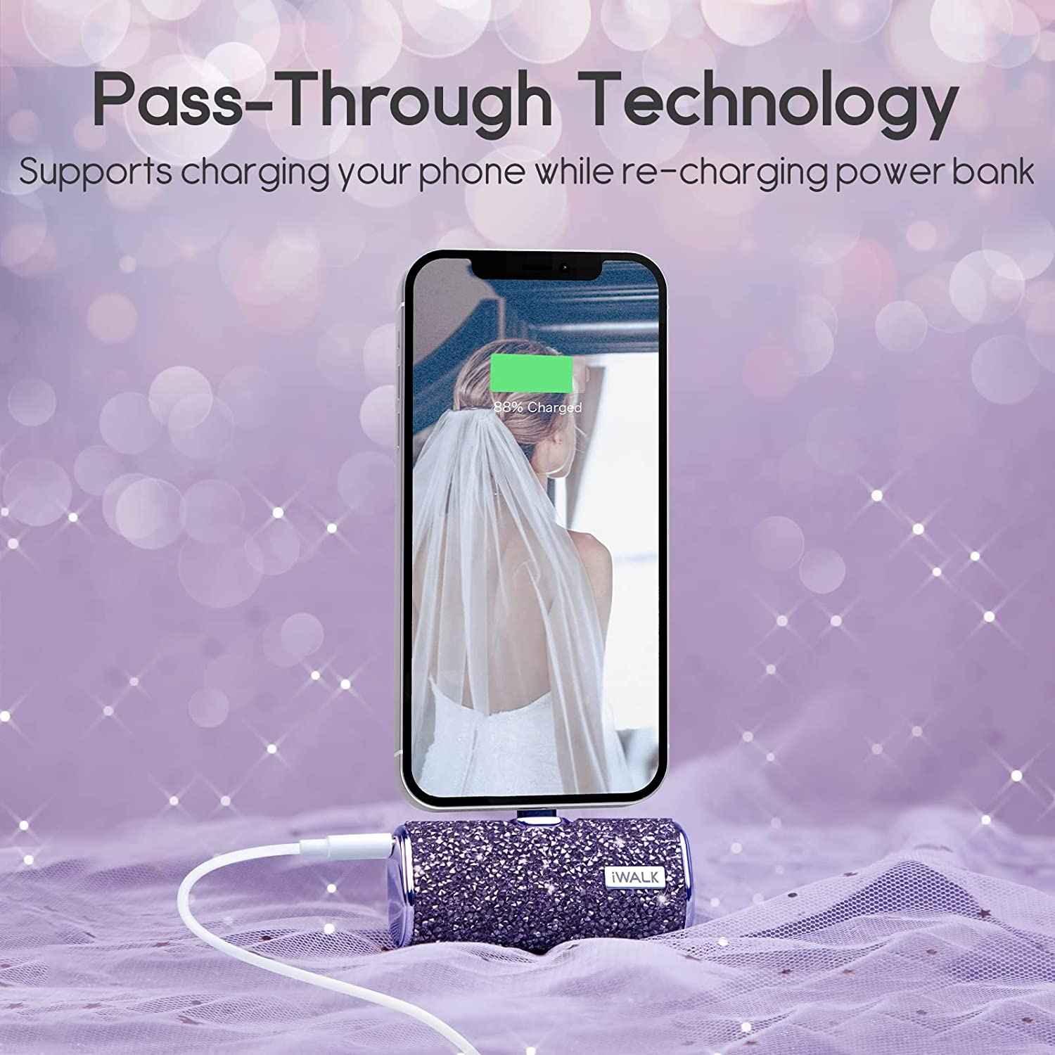 iWalk 4500mAh Lightning Pocket Power Bank - Purple Diamond iWalk 4500mAh Lightning Pocket Power Bank - Purple Diamond